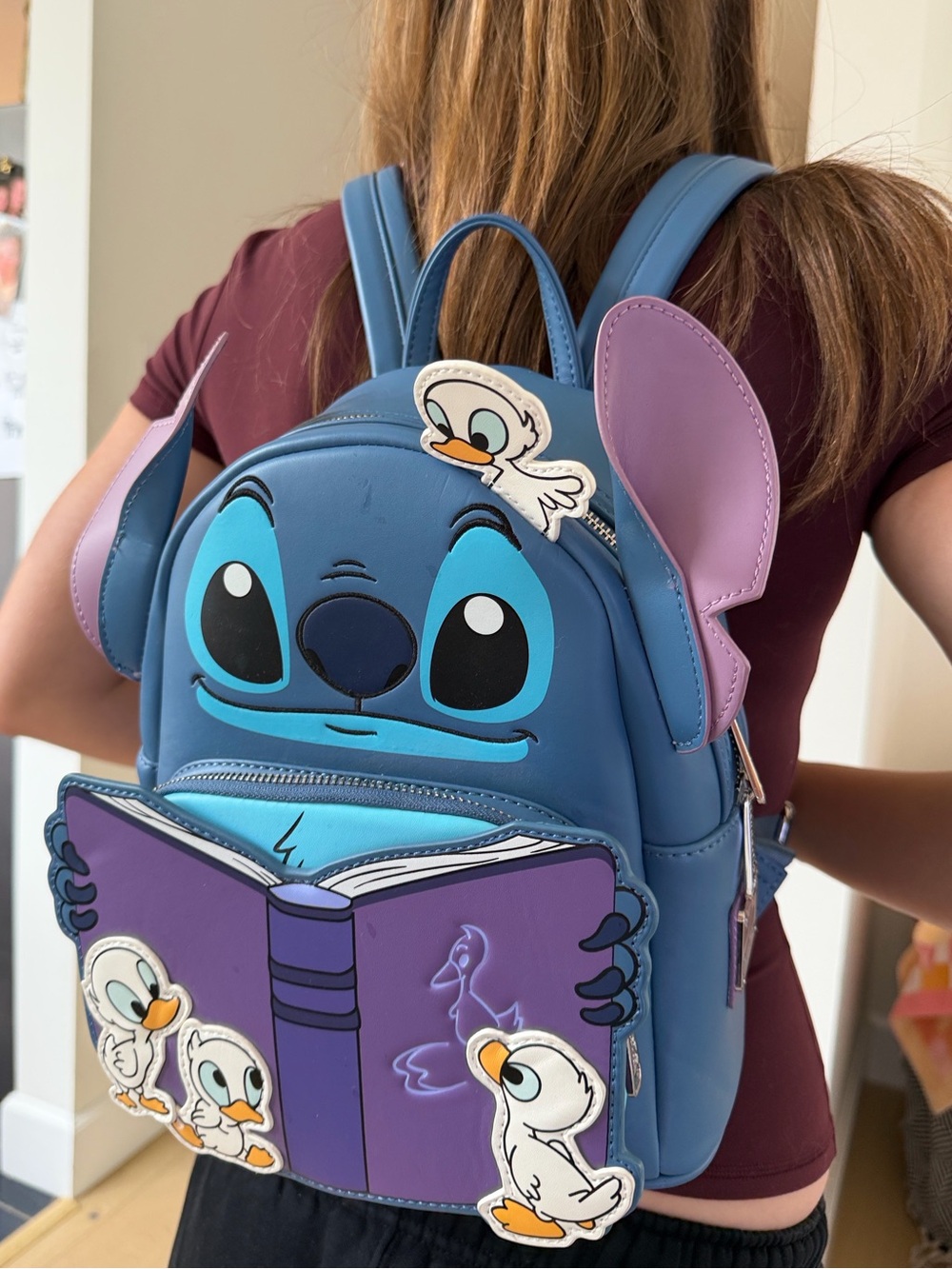 Loungefly Disney Stitch Mini Backpack in Blue with Purple Accents